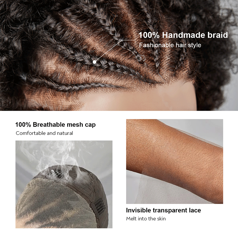 Shine Hair 13x4 Lace Frontal Afro Curly 5 Colors Bob Braided Hair Wig Human Hair