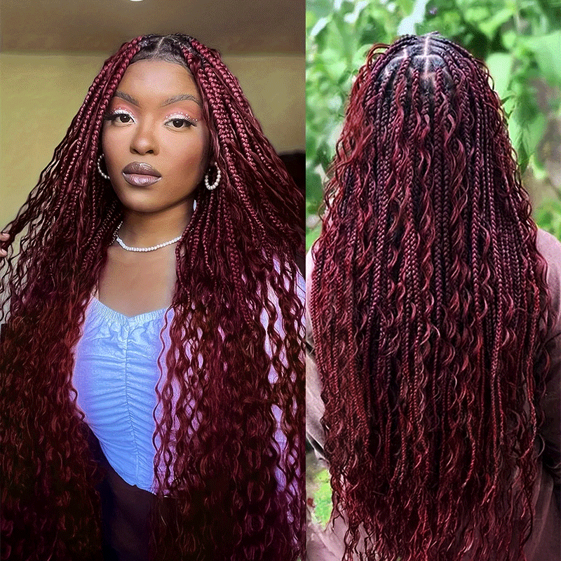 Extension Bulk Hair For Bohemian Braiding Dark 99J Color Deep Curly Human Hair