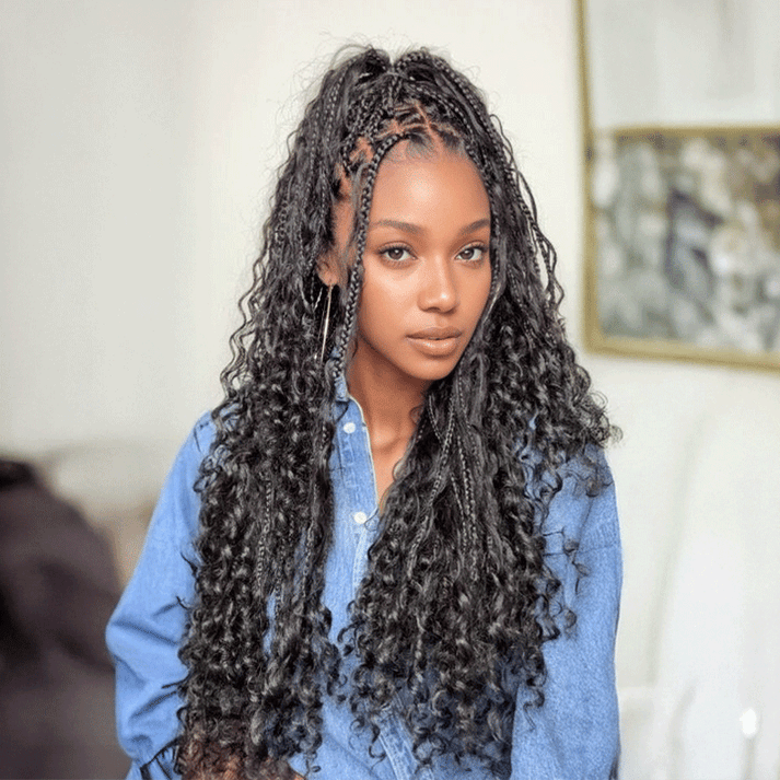 36 Inch Bohemian Braided Full Lace With Baby Hair Premium Synthetic Wig
