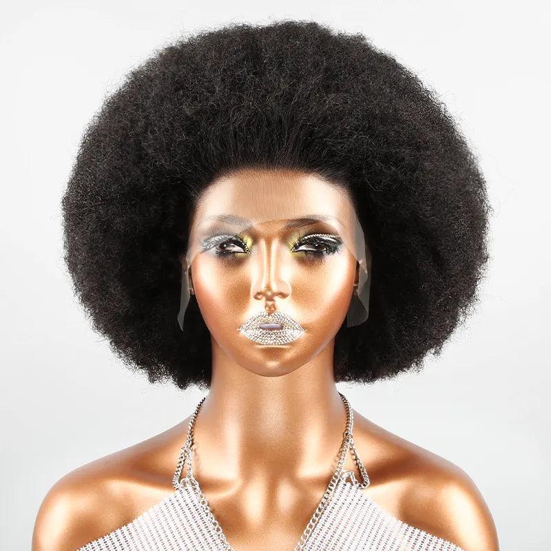 13x4 Super Afro Kinky Curly Bob Wig Lace Frontal Wig - SHINE HAIR WIG