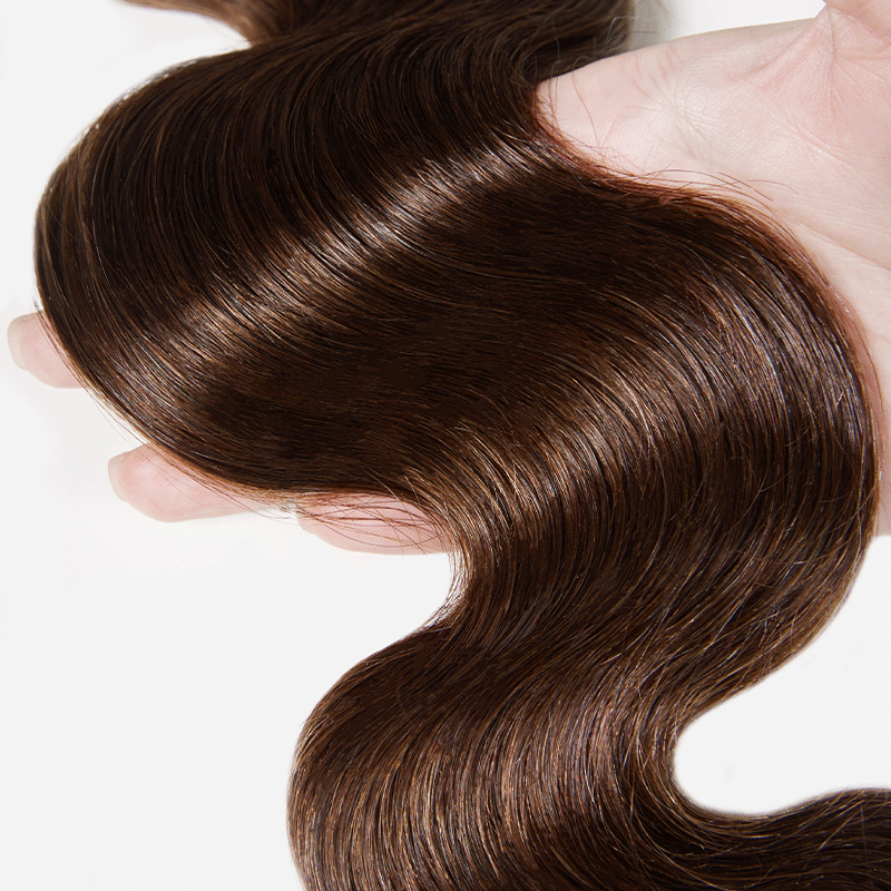 Dark Chocolate Brown Body Wave Bundles Virgin Brazilian Human Hair Extensions