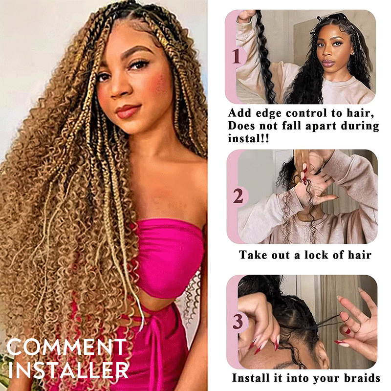 Extension Bulk Hair For Bohemian Braiding Honey Blond Color Deep Curly Human Hair