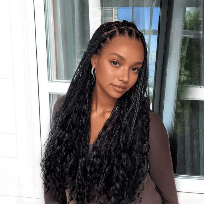 36 Inch Bohemian Braided Full Lace With Baby Hair Premium Synthetic Wig