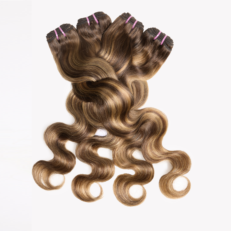 4-27 Highlight Body Wave Bundles Virgin Brazilian Human Hair Extensions