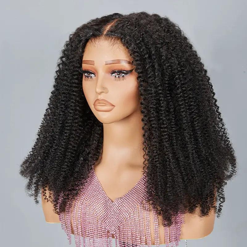 7x5 13x4 Glueless Kinky Curly Pre-bleached Knots Human Hair Wig