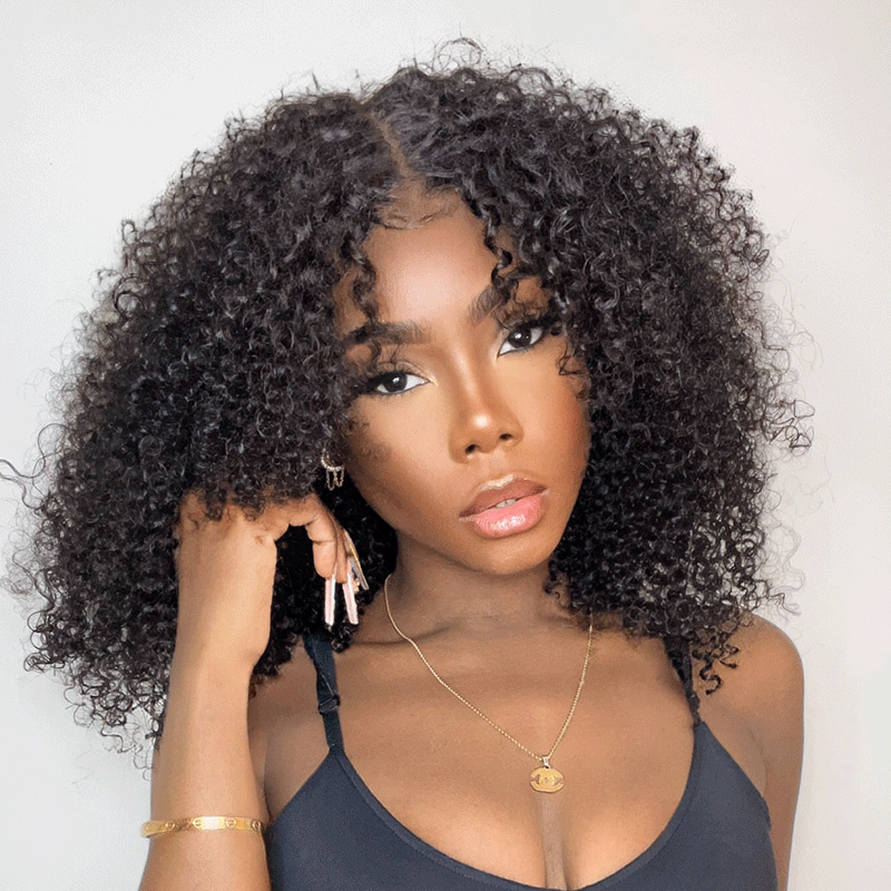 ๐๐ฎ๐ฒ ๐ ๐๐๐ญ ๐ ๐
๐ซ๐๐๐ฅ9x6 Glueless Bob Kinky Curly Human Hair Wig