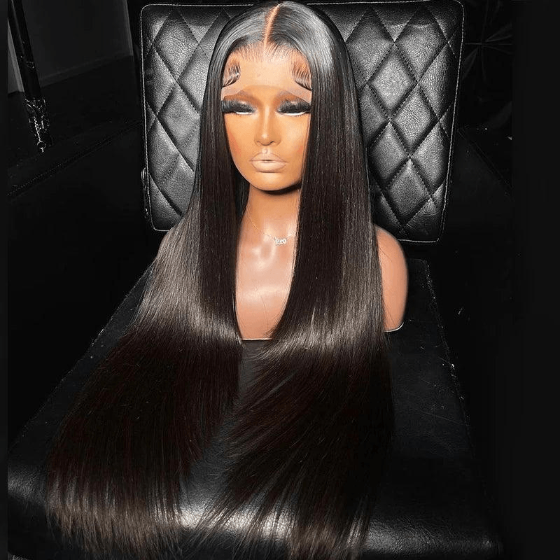 360 Lace Frontal Wig Straight Invisible Flexi-Fit Drawstring Cap Virgin Human Hair