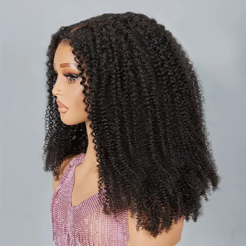 7x5 13x4 Glueless Kinky Curly Pre-bleached Knots Human Hair Wig