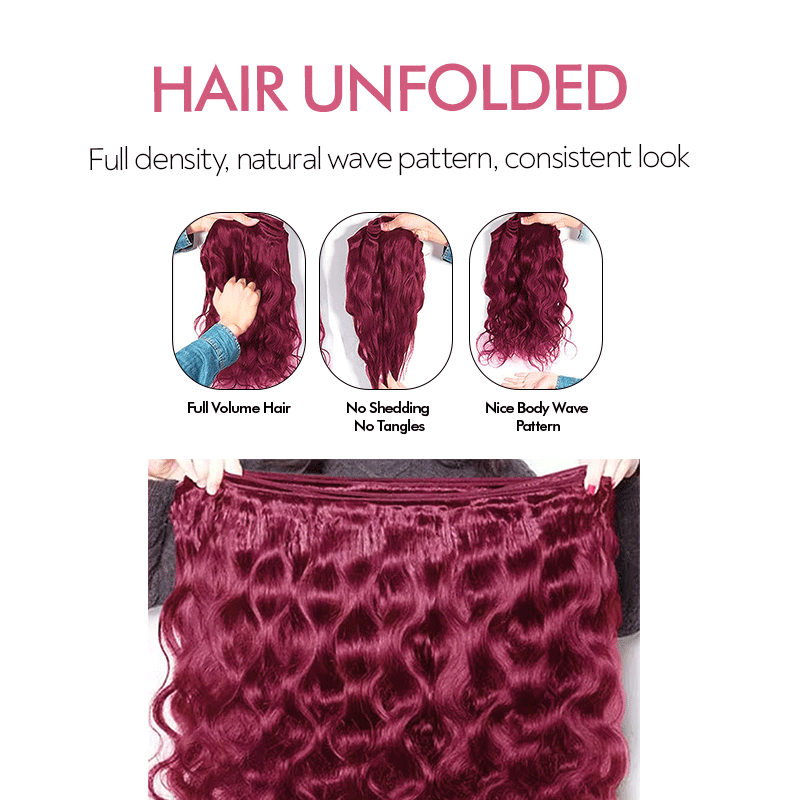 99J Body Wave Bundles Virgin Brazilian Human Hair Extensions