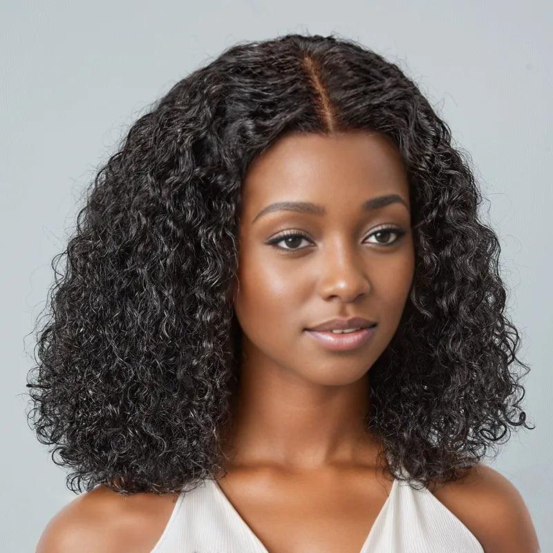7x5 13x4 Glueless Bouncy Bob Wig Pre-bleached Knots Curly Human Hair