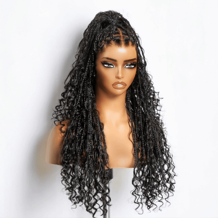 36 Inch Bohemian Braided Full Lace With Baby Hair Premium Synthetic Wig