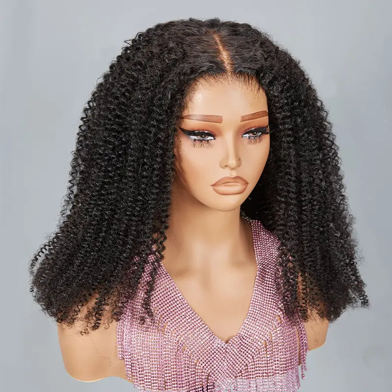 7x5 13x4 Glueless Kinky Curly Pre-bleached Knots Human Hair Wig