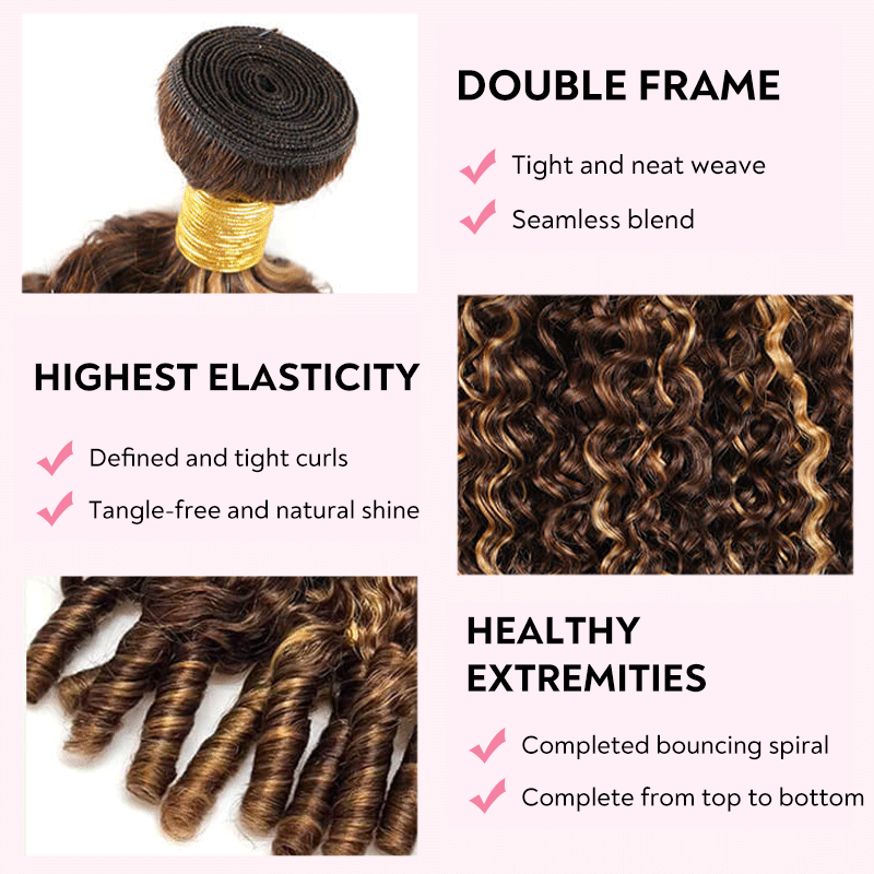 Burmese Curly Hair Extensions Highlight Color 100% Natural Unprocessed Raw Weave