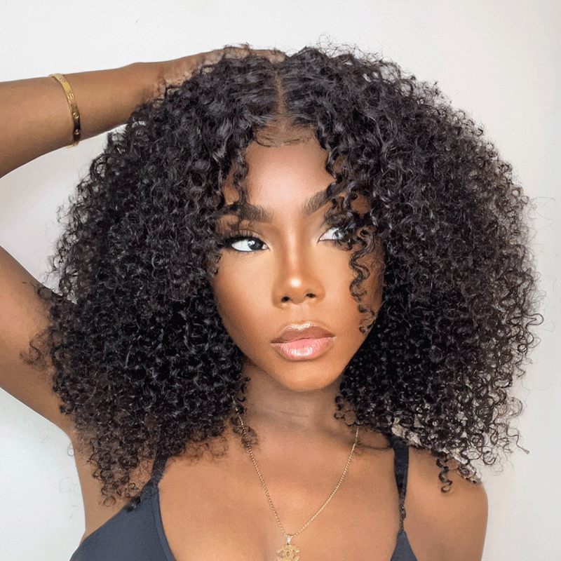 ๐๐ฎ๐ฒ ๐ ๐๐๐ญ ๐ ๐
๐ซ๐๐๐ฅ9x6 Glueless Bob Kinky Curly Human Hair Wig