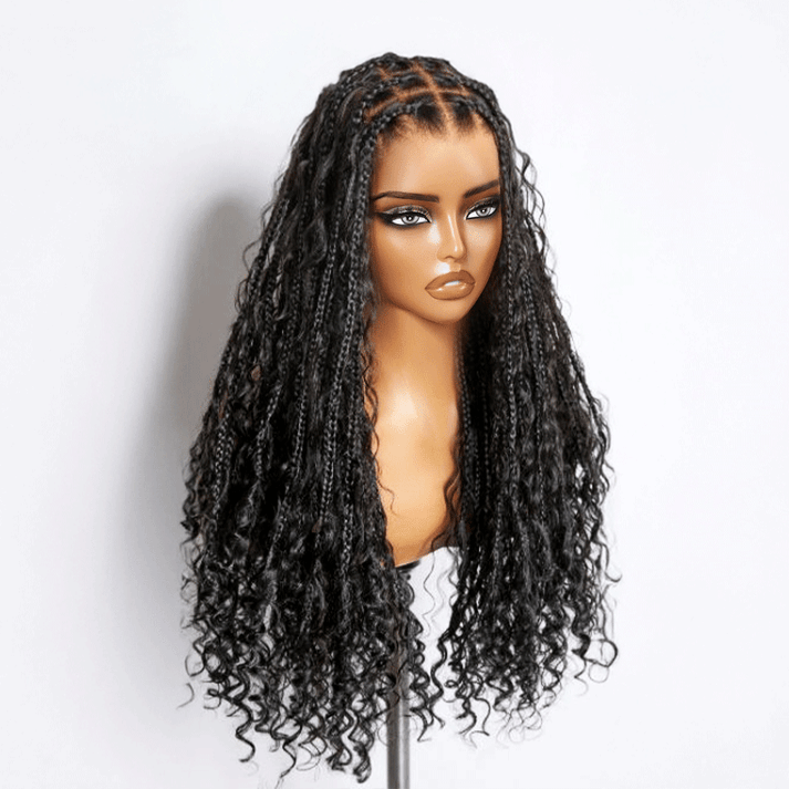 36 Inch Bohemian Braided Full Lace With Baby Hair Premium Synthetic Wig