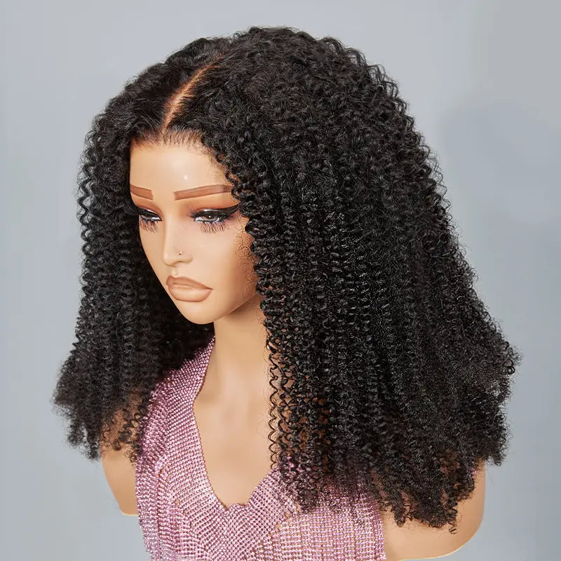 7x5 13x4 Glueless Kinky Curly Pre-bleached Knots Human Hair Wig