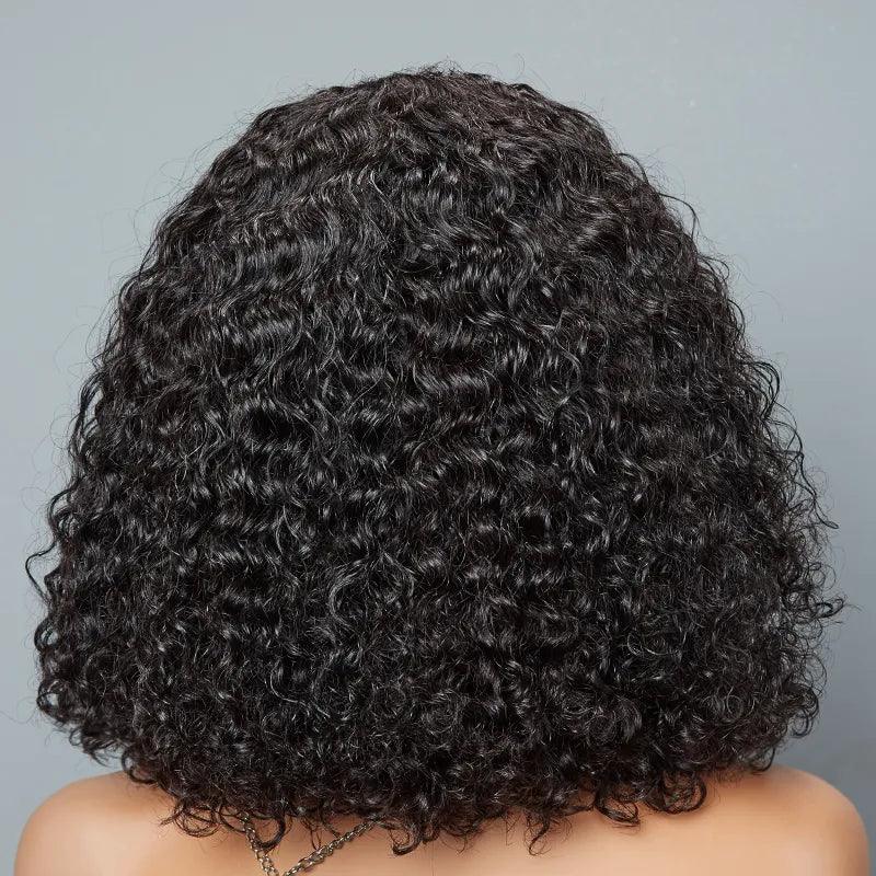 7x5 13x4 Glueless Bouncy Bob Wig Pre-bleached Knots Curly Human Hair