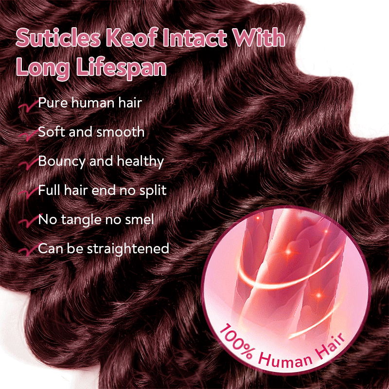 Extension Bulk Hair For Bohemian Braiding Dark 99J Color Deep Curly Human Hair