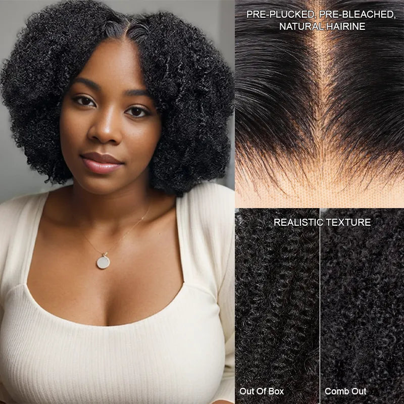 7x5 13x4 Glueless Natural Bouncy Bob Jerry Curl Human Hair Wig