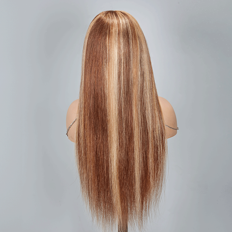 7x5 13x4 Glueless Blonde Highlight Wig Straight Human Hair