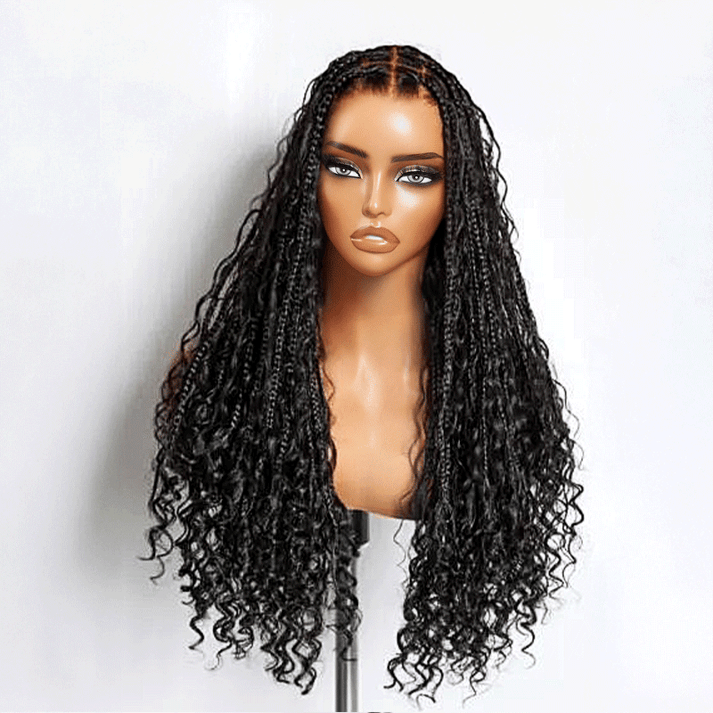 36 Inch Bohemian Braided Full Lace With Baby Hair Premium Synthetic Wig