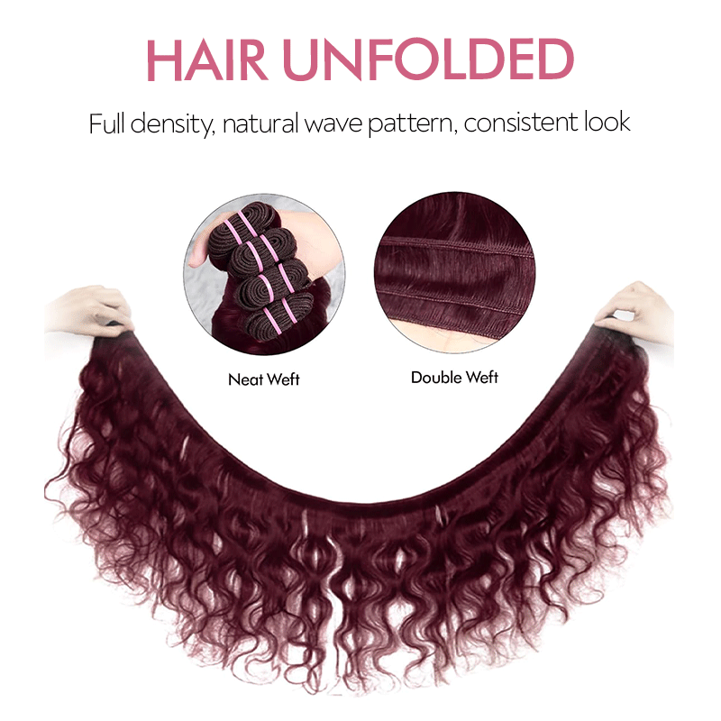 Water Wave Virgin Human Hair Extension Bundle Deal Hair Weave With Frontal
