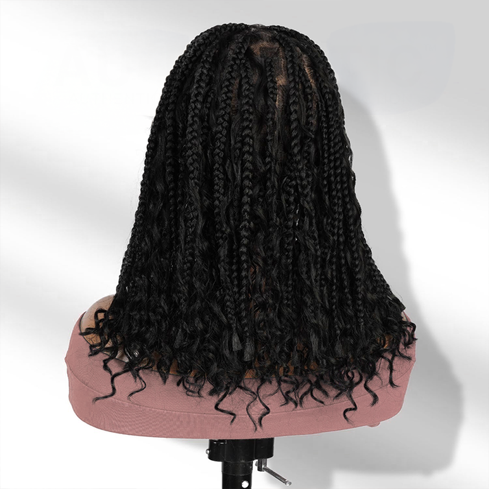 Bohemian Braided Full Lace Wig With Baby Hair Synthetic 300% Density