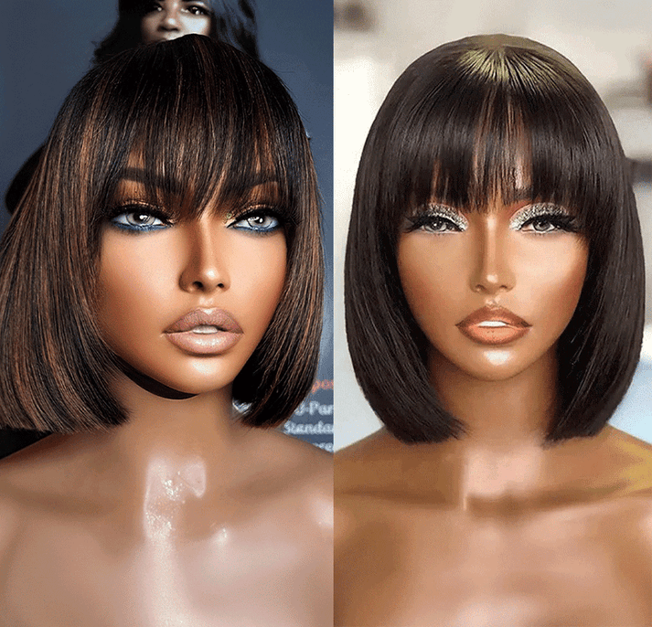 2 𝑭𝑶𝑹 $99🔥 Glueless Summer Essential Silky Bob Easy To Style Straight Wig With Bangs