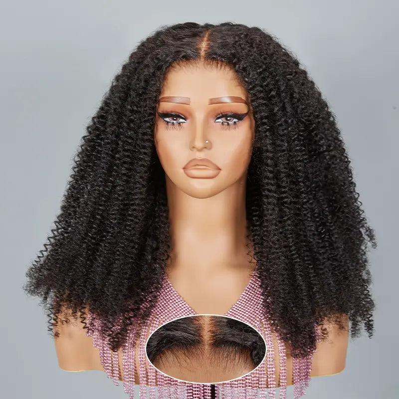 7x5 13x4 Glueless Kinky Curly Pre-bleached Knots Human Hair Wig