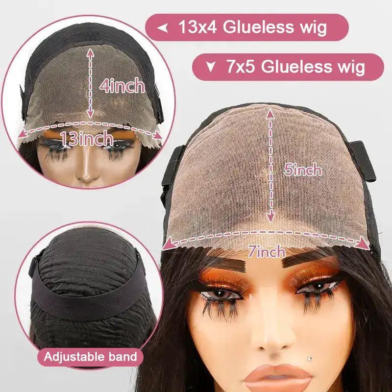 7x5 13x4 Designer Layered Glueless Wear&Go Curtain Bangs Natural Wave Wig - SHINE HAIR WIG