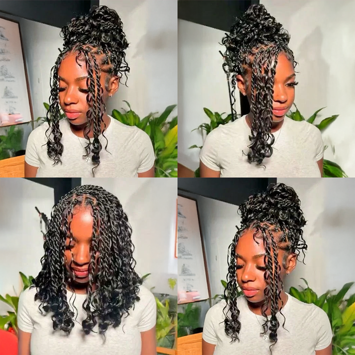 Bohemian Braided Full Lace Wig With Baby Hair Synthetic 300% Density