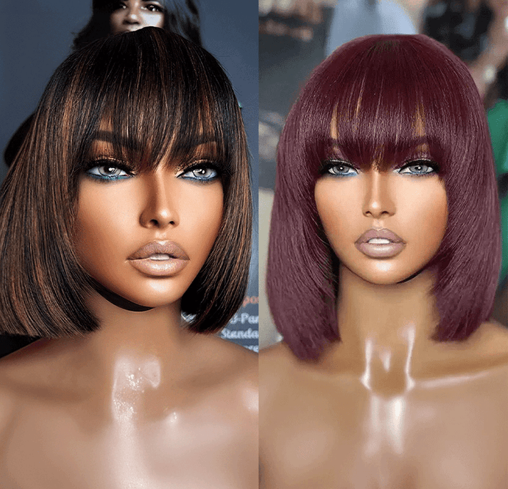 2 𝑭𝑶𝑹 $99🔥 Glueless Summer Essential Silky Bob Easy To Style Straight Wig With Bangs