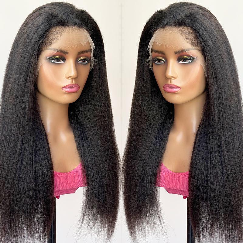 4C Edges Wig Kinky Straight Undetectable HD Lace Front Human Hair Wigs With Realistic Hairline - SHINE HAIR WIG