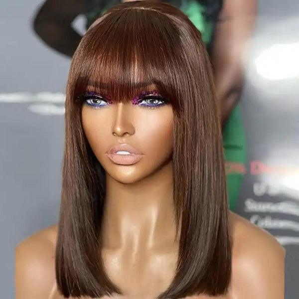 2 𝑭𝑶𝑹 $99🔥 Glueless Summer Essential Silky Bob Easy To Style Straight Wig With Bangs