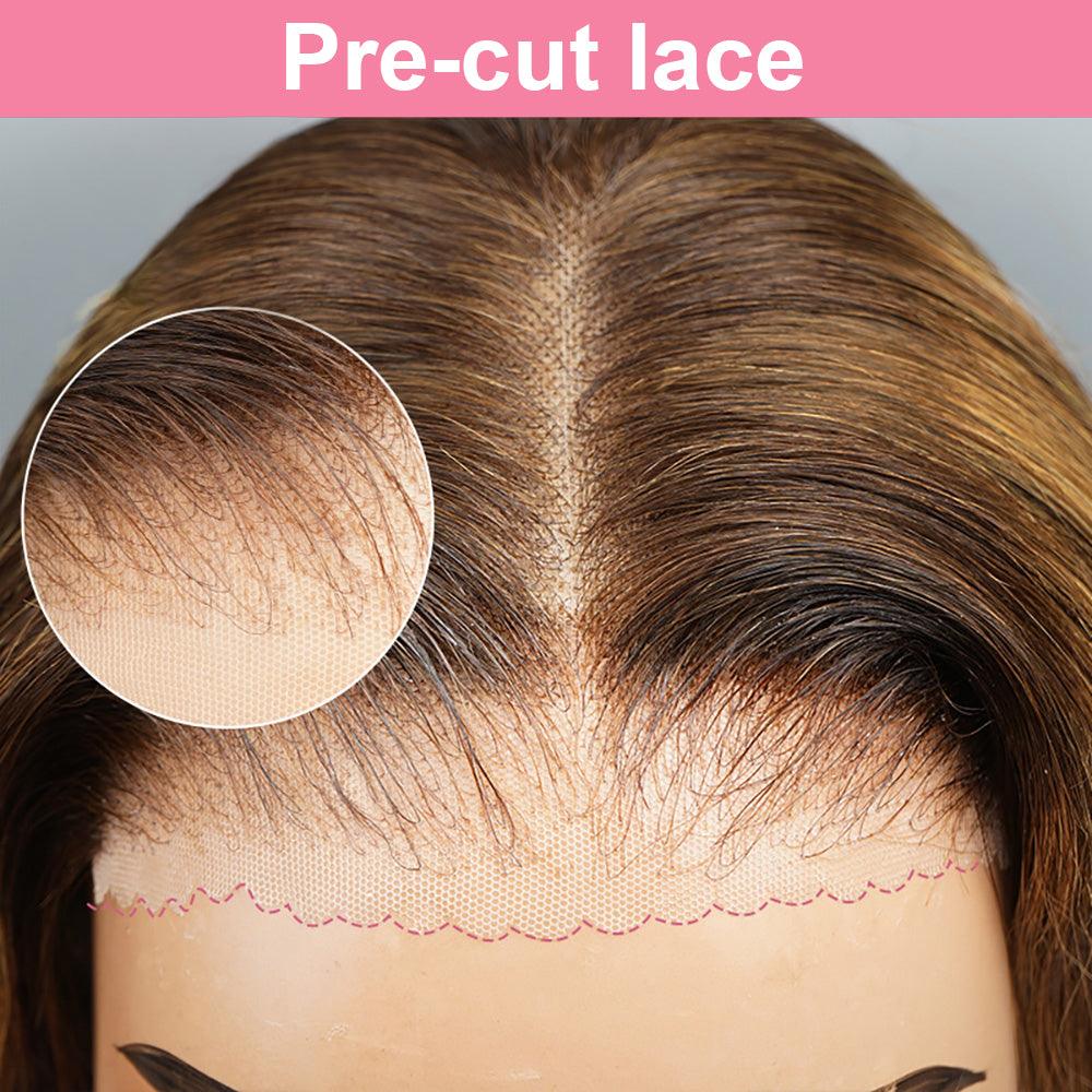 SPECIAL SALE Ready to Go Glueless Wig Bleached Knots P4/27 Highlight Wig Curly Human Hair Wigs