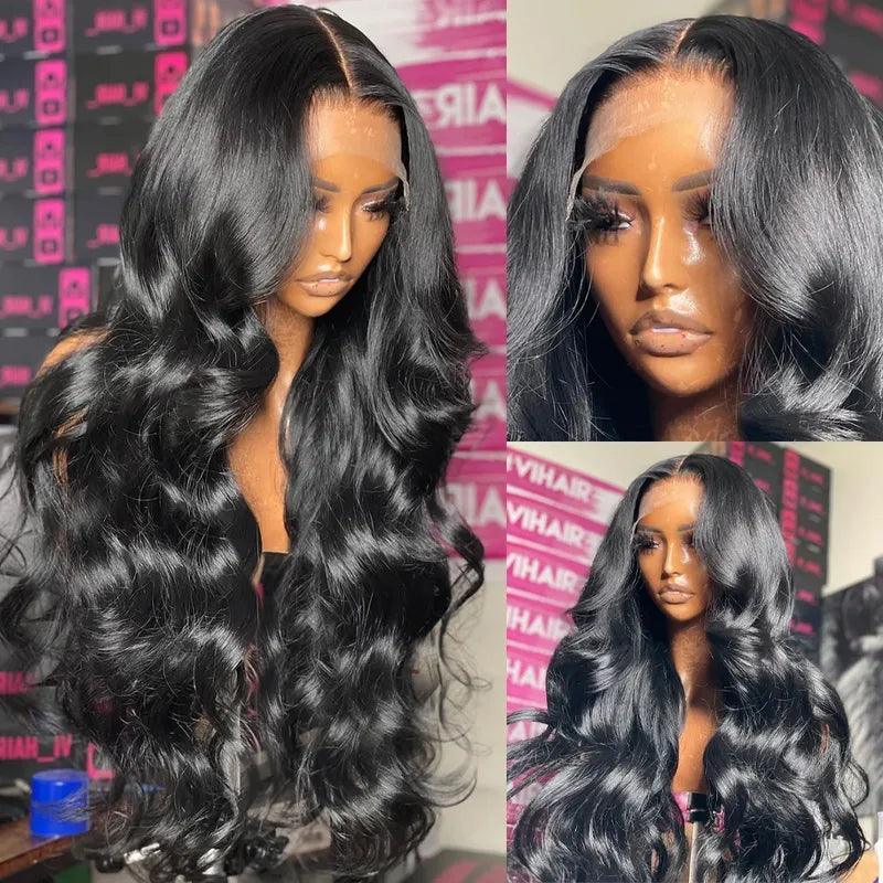 13x4 Transparent Lace Wig Body Wave Skin Melt Lace Front Human Hair Wigs - SHINE HAIR WIG