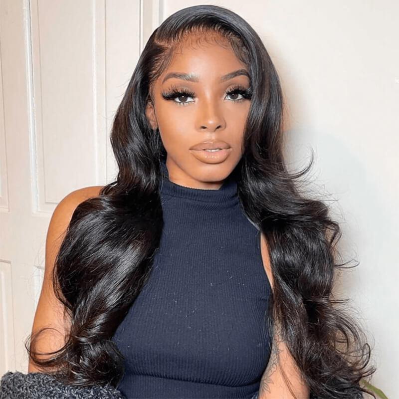 13x4 Transparent Lace Wig Body Wave Skin Melt Lace Front Human Hair Wigs - SHINE HAIR WIG