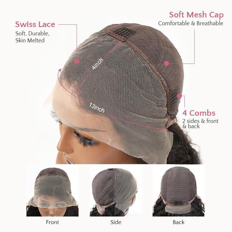 13x4 Transparent Lace Wig Body Wave Skin Melt Lace Front Human Hair Wigs - SHINE HAIR WIG