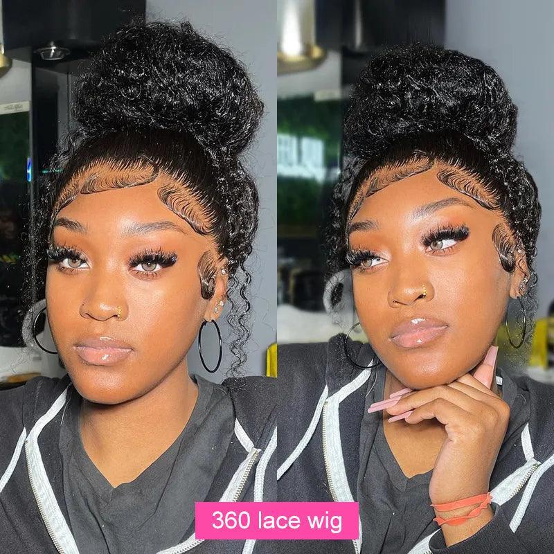 360 Lace Frontal Wig Brazilian Curly Wave Virgin Human Hair - SHINE HAIR WIG