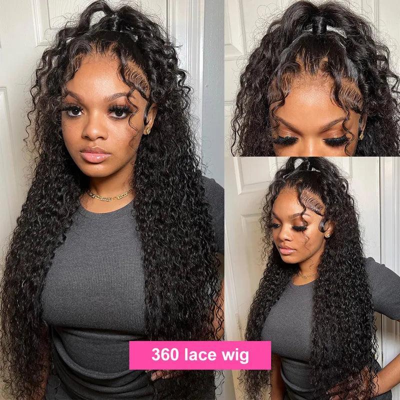 360 Lace Frontal Wig Brazilian Curly Wave Virgin Human Hair - SHINE HAIR WIG