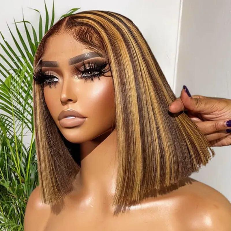 highlight bob wig human hair