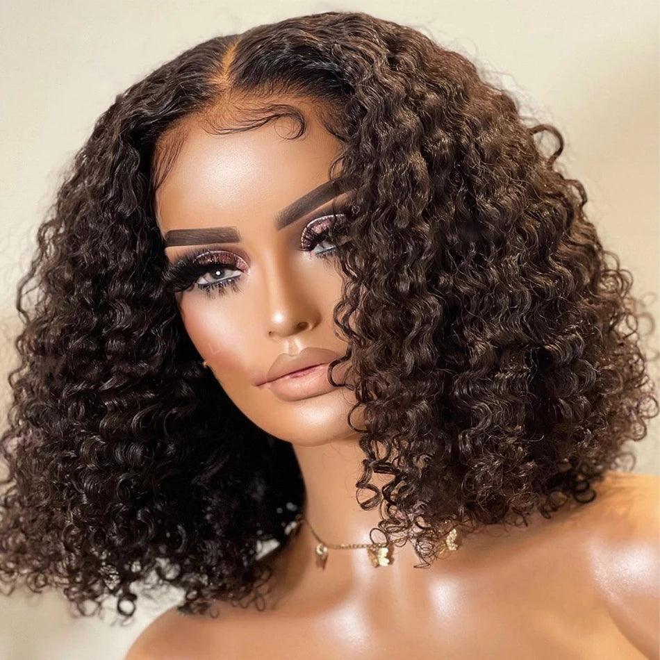 5x5 Real HD Lace Closure Wig Bob Curly Wave Virgin Human Hair - SHINE HAIR WIG