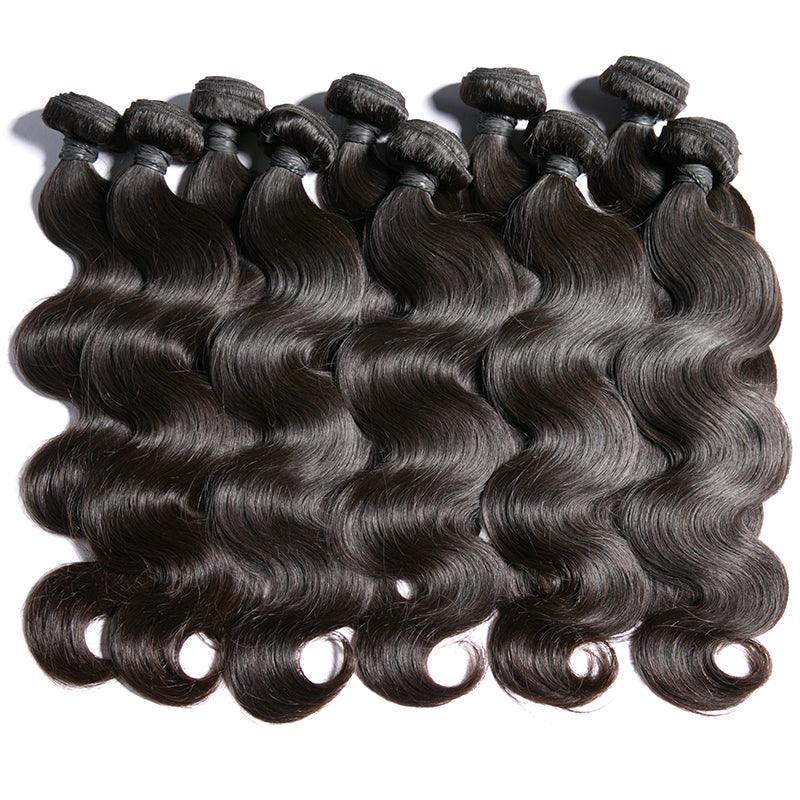 Body Wave Virgin Human Hair Extension Bundle Deal Hair Weave With Frontal - SHINE HAIR WIG