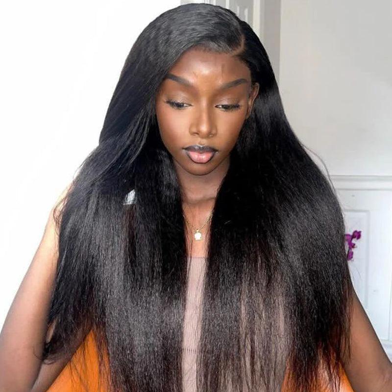 Brazilian Kinky Straight V Part Wig Human Hair 250% Density - SHINE HAIR WIG