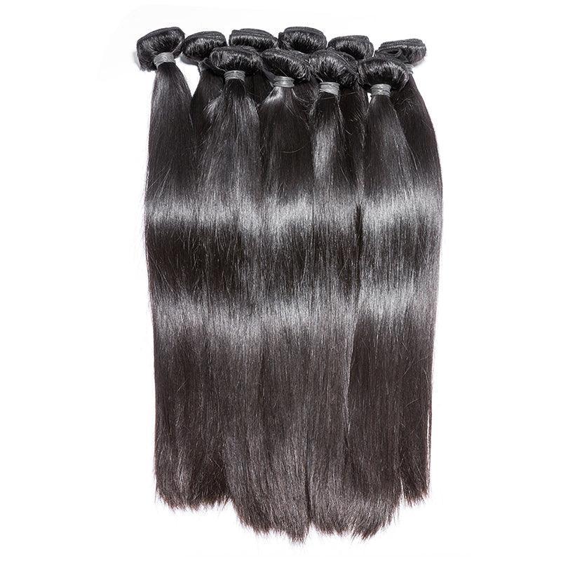 Straight Virgin Hair Extension Bundle Deal Hair Weave With Frontal - SHINE HAIR WIG