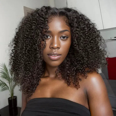 7x5 13x4 Glueless Bob Kinky Curly Human Hair Wig