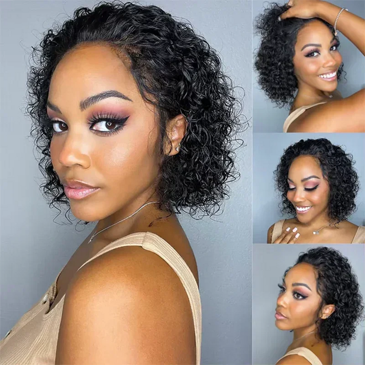 𝐇𝐨𝐭 𝐨𝐧 𝐭𝐫𝐞𝐧𝐝 𝐚𝐧𝐝 𝐫𝐞𝐚𝐝𝐲 𝐢𝐧 𝟐𝟒𝐡⚡Trendy Short Bob Wig 13x4 Lace Curly Human Hair