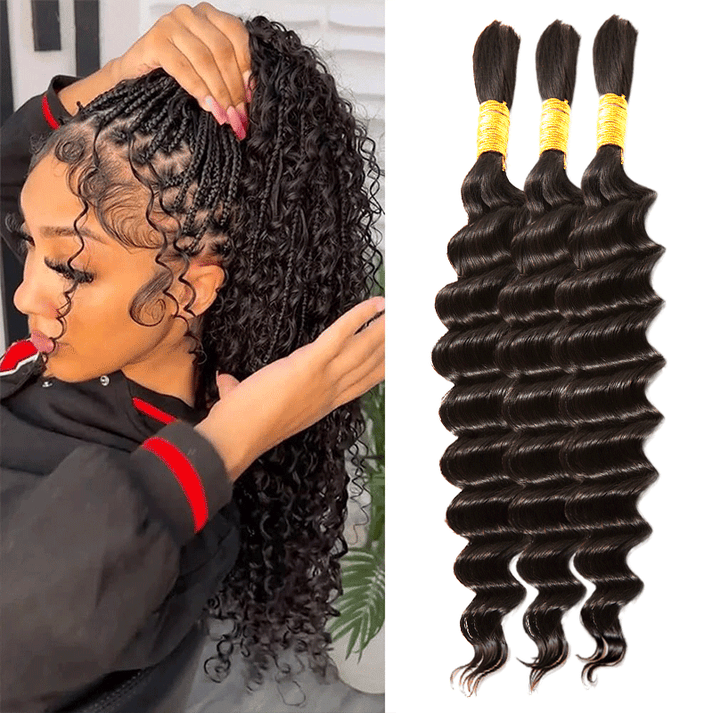 Extension Bulk Hair For Bohemian Braiding Deep Curly Human Hair