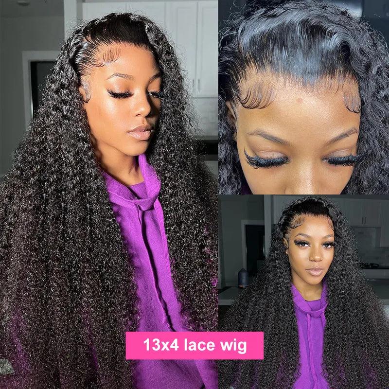 13x4 13x6 Brazilian Curly Deep Wave Lace Frontal Human Hair Wigs Preplucked - SHINE HAIR WIG