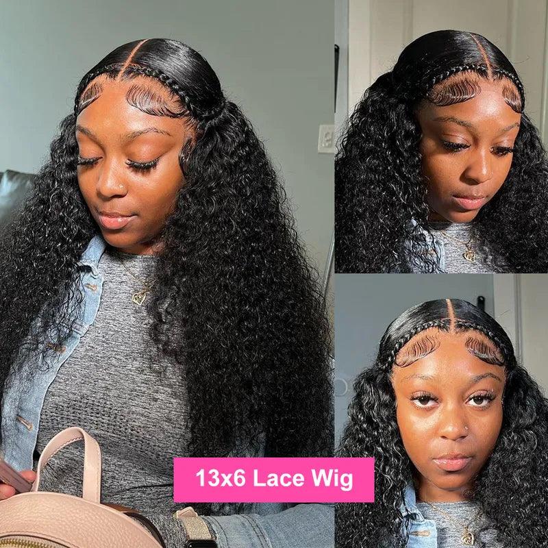 13x4 13x6 Brazilian Kinky Curly Transparent Lace Frontal Human Hair Wigs Preplucked - SHINE HAIR WIG